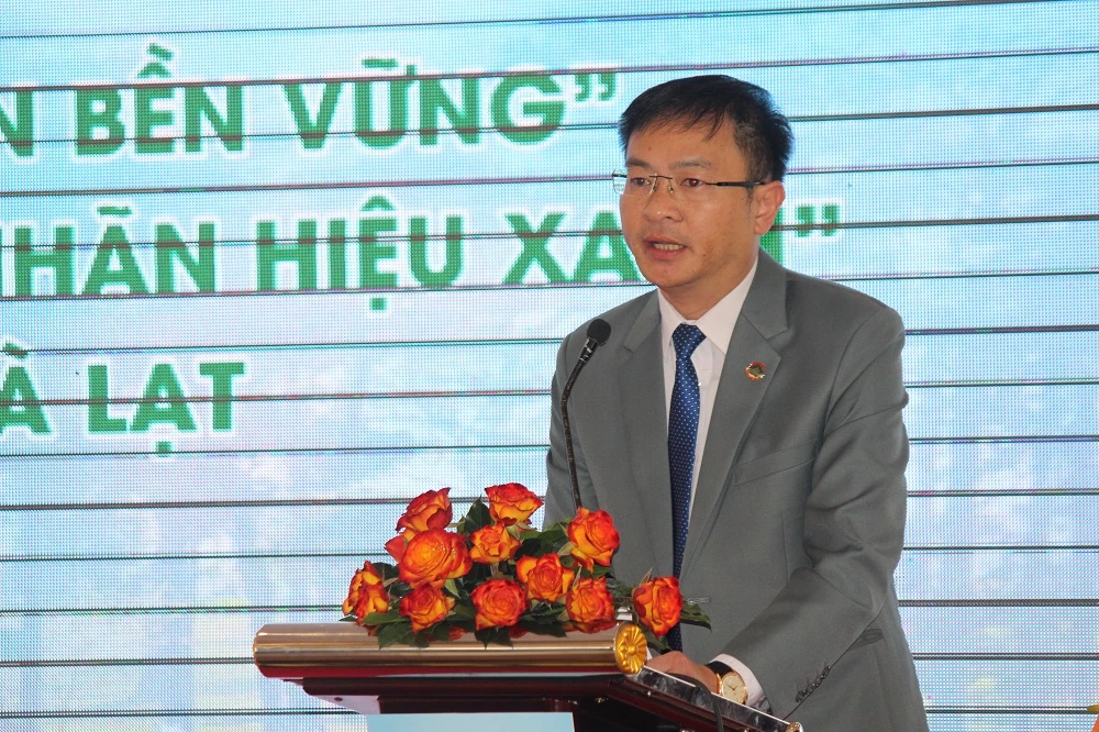 Ông Đặng Quang Tú - Chủ tịch UBND TP Đà Lạt, phát biểu khai mạc hội thảo.