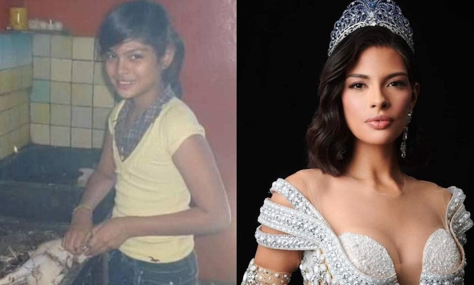 Hình ảnh hoa hậu nhặt lông gà mưu sinh gây chú ý