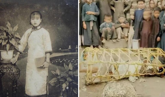 Rùng mình trước bức ảnh hiếm hoi lột tả sự tàn nhẫn của hình phạt 'dìm lồng heo' thời phong kiến