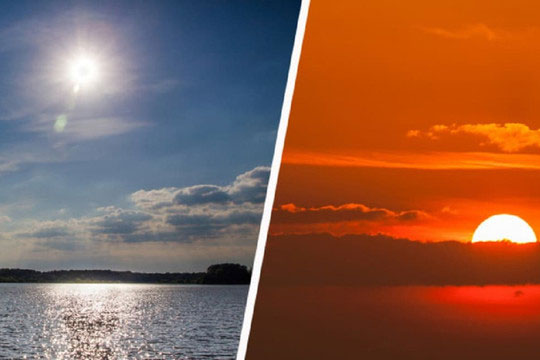 Tại sao Mặt trời lại có màu trắng vào buổi trưa, màu đỏ khi bình minh và hoàng hôn?