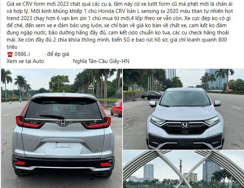 Honda CR-V 2020 cũ được rao bán.