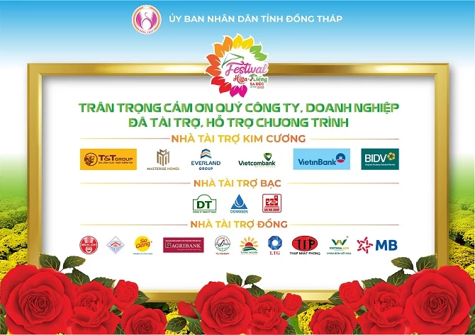 Các đơn vị tài trợ Festival Hoa - Kiểng Sa Đéc lần thứ I năm 2023.