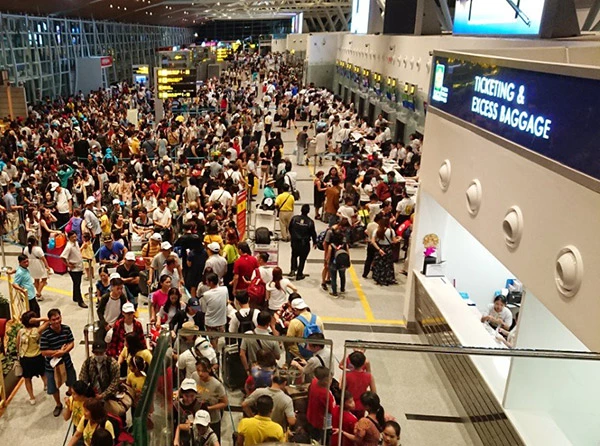 Lượng khách tại nhà ga quốc tế sân bay Đà Nẵng tăng mạnh trong dịp Tết Dương lịch 2024.