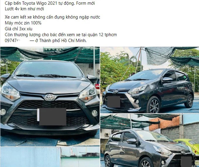 Toyota Wigo 2021 cũ được rao bán.