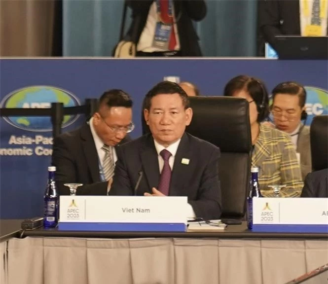Bộ trưởng Hồ Đức Phớc tại Hội nghị Bộ trưởng Tài chính APEC năm 2023 sáng 13/11/2023. 