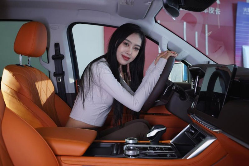 Người mẫu khoe nhan sắc tuyệt mỹ bên xe bán tải