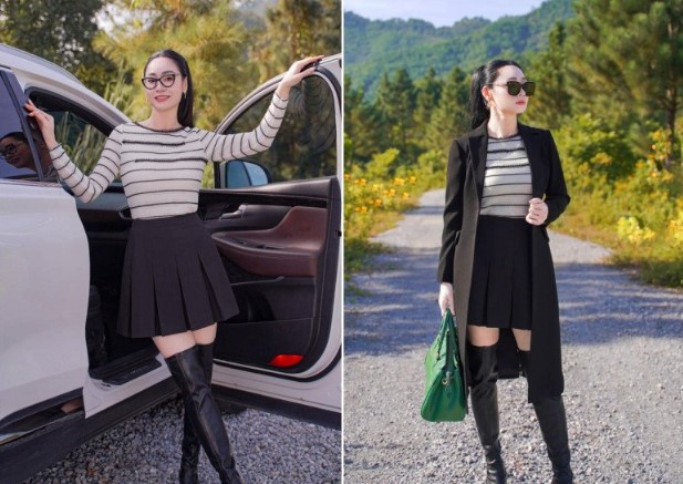 "Mẹ chồng" Phương Oanh U50 dáng vẫn như gái teen, diện đồ mỏng manh chụp ảnh hot cỡ này