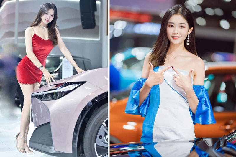 'Lạc trôi' trước dàn chân dài khoe dáng bên xe hơi