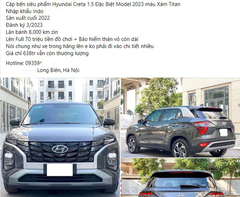 Hyundai Creta cũ được rao bán.
