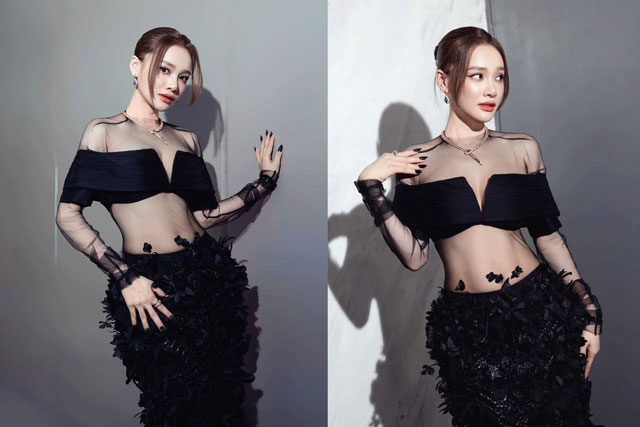 Nhã Phương khiến fan trầm trồ khi hiếm hoi diện váy có thiết kế táo bạo khoe trọn body quyến rũ