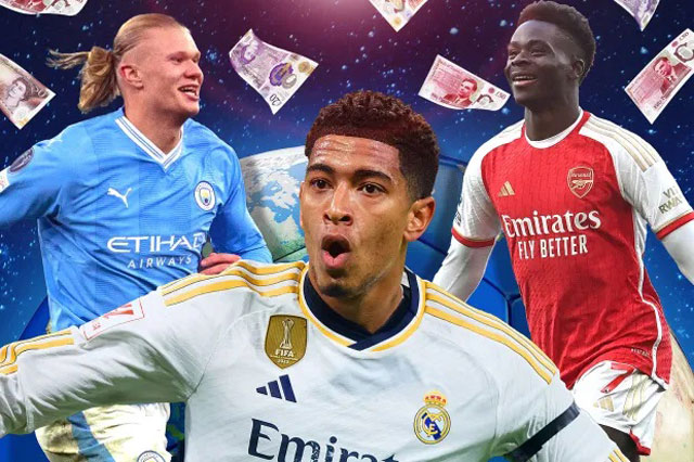 Top 10 cầu thủ giá trị nhất thế giới năm 2024: Bellingham đứng đầu, Mbappe vắng mặt