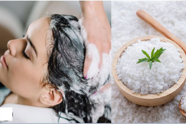 Thêm muối vào dầu gội trước khi gội đầu để giải quyết một trong những vấn đề lớn nhất về tóc