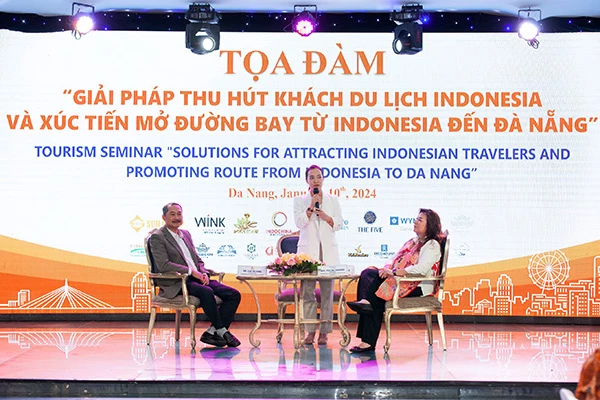 Phó Giám đốc Sở Du lịch Đà Nẵng Nguyễn Thị Hoài An phát biểu tại toạ đàm.