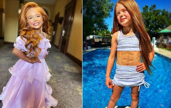 Choáng với thân hình của hoa hậu nhí nước Mỹ: Mới 7 tuổi đã 6 múi cuồn cuộn, đu xà chống không kém gì VĐV