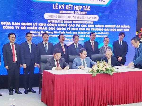 Ký kết hợp tác 3 bên về về đào tạo nhân lực thiết kế vi mạch, bán dẫn cho TP Đà Nẵng.