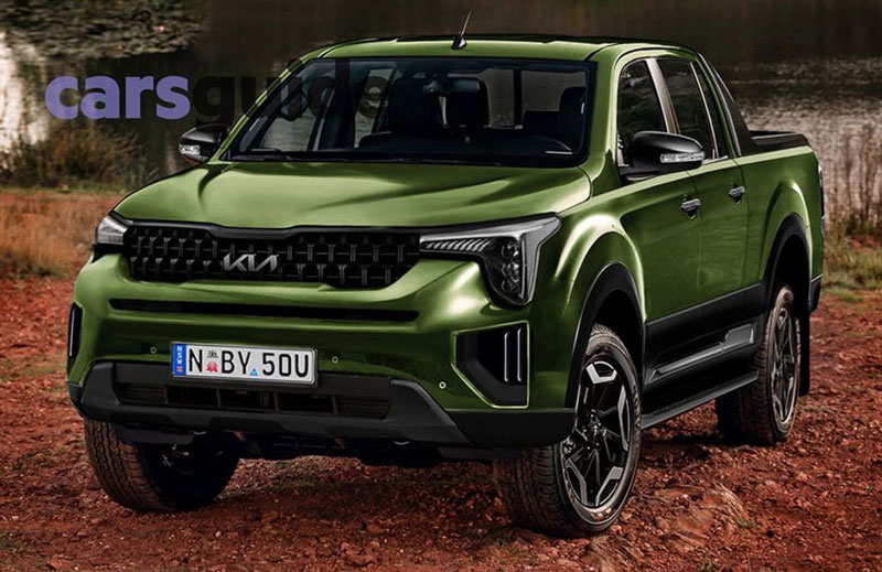 Xe bán tải Kia Tasman tiếp tục lộ diện với phần đầu giống Hyundai Santa Fe