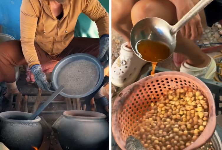 Lạ kỳ món ăn được rang bằng cát sau đó tẩm mắm và ớt ở Phan Rang