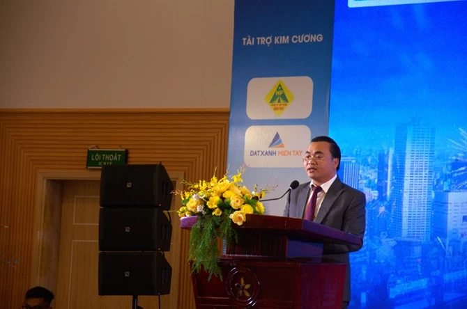 Ông Dương Quốc Thủy - Chủ tịch Hiệp hội BĐS thành phố Cần Thơ phát biểu tại hội nghị.