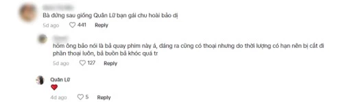 Rộ thông tin Quân Lữ bị cắt hết thoại và buồn khóc nhưng nữ diễn viên chỉ để lại 