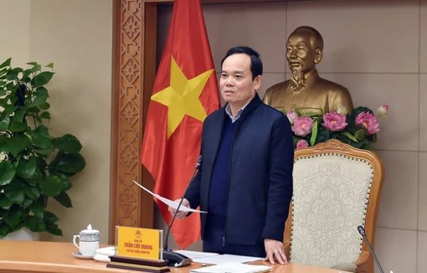 Phó Thủ tướng Trần Lưu Quang chủ trì phiên họp thứ nhất của Ban Chỉ đạo thực hiện sắp xếp đơn vị hành chính cấp huyện, cấp xã. (Ảnh: VGP)