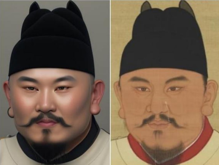 Chân dung Hoàng đế Chu Nguyên Chương được vẽ bằng Al, hậu thế hoang mang: Đâu mới là thật?