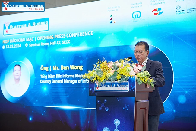 Ông Ben Wong, Tổng Giám đốc Informa Markets Việt Nam, chia sẻ tại buổi khai mạc triển lãm ngày 13/3.