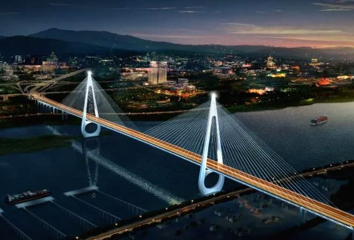 Cầu dây văng trông như 'cánh cổng thời gian' ở Trung Quốc