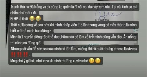 Bích Trâm chia sẻ về tình trạng của bản thân