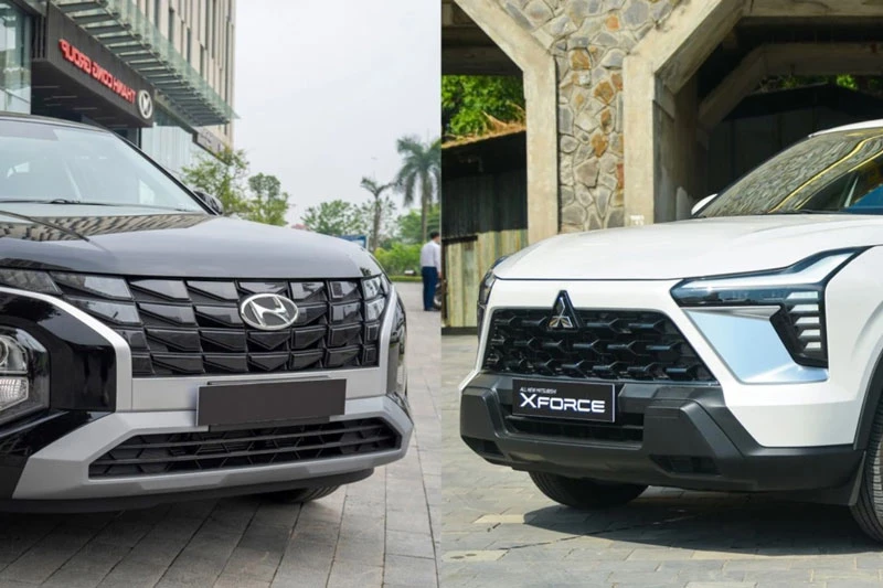 Hyundai Creta (trái) và Mitsubishi Xforce.