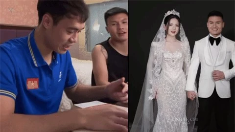Quang Hải tranh thủ nhờ Văn Toàn viết thiệp mời cưới