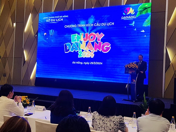 Ông Hà Văn Siêu phát biểu tại buổi công bố chương trình kích cầu du lịch Enjoy Danang 2024 - Tận hưởng Đà Nẵng 2024" 
