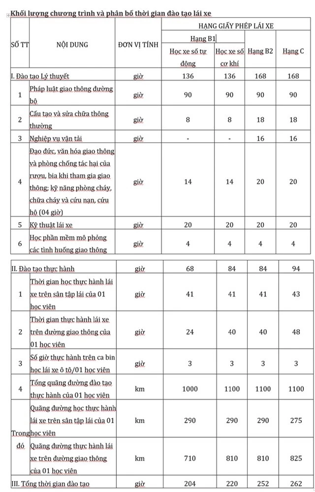 Quy định mới về đào tạo lái xe các hạng B1, B2, C - Ảnh 1.