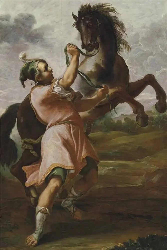 Alexander và Bucephalus, tranh của Domenico Maria Canuti (1645 - 1684). Ảnh: Thecollector.com