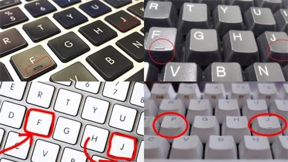 Máy tính, laptop, bàn phím, phím F và phím J của máy tính