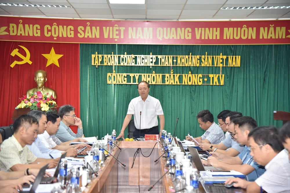 Cục trưởng Cục Khoáng sản Nguyễn Trường Giang chủ trì buổi làm việc với Công ty Nhôm Đắk Nông - TKV và các cơ quan, đơn vị liên quan.