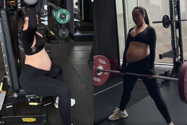 Khi hot girl đình đám làng fitness mang thai: Bầu 39 tuần vẫn nâng tạ 160kg nhìn "toát mồ hôi hột"