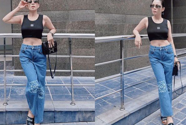 Bắt trọn khoảnh khắc Lệ Quyên đi dạo phố, diện mạo và vóc dáng đời thực ngang ngửa Hồ Ngọc Hà