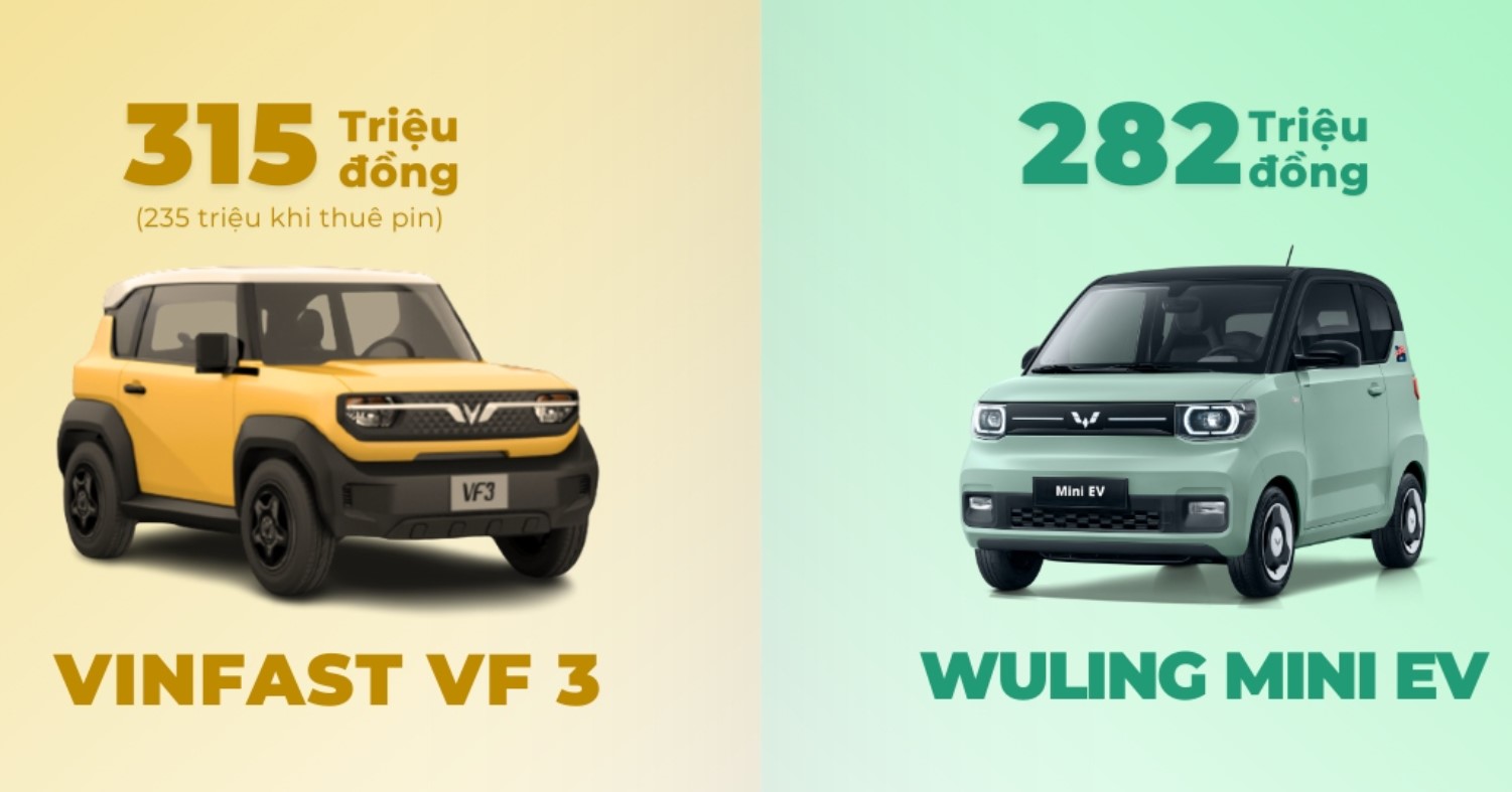 So sánh khác biệt giữa VinFast VF3 và Wuling Mini EV