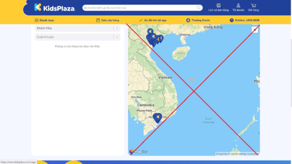 Kids Plaza và Bibo Mart sử dụng bản đồ sai lệch chủ quyền biển đảo Việt Nam