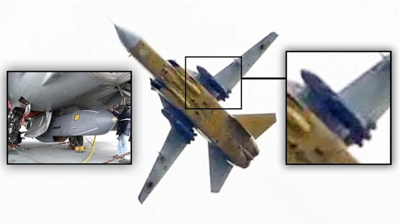 Oanh tạc cơ Su-24M của Ukraine mang tên lửa hành trình Storm Shadow do Anh cung cấp.
