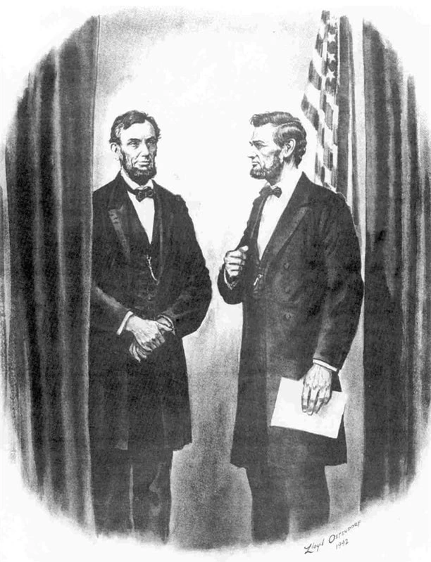 Bức tranh Abraham Lincoln và bản sao của mình.