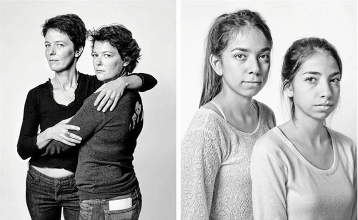 Elisa Berst - Corinne Barois, chụp tại Paris, năm 2010 (trái) và Ana Maria Sánchez - Katherine Romero, chụp tại Bogotá, Colombia, năm 2014.
