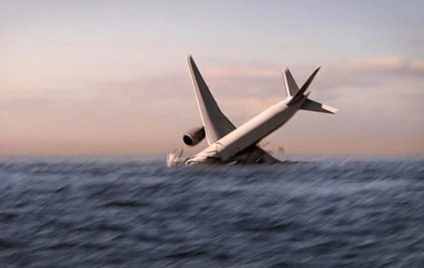 Hình ảnh 3D mô phỏng giả thuyết MH370 gặp trục trặc, rơi xuống Ấn Độ Dương (Ảnh minh họa: Nat Geo).