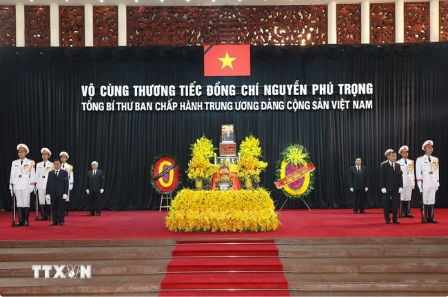 Cử hành trọng thể Lễ viếng Tổng Bí thư Nguyễn Phú Trọng tại Nhà tang lễ Quốc gia