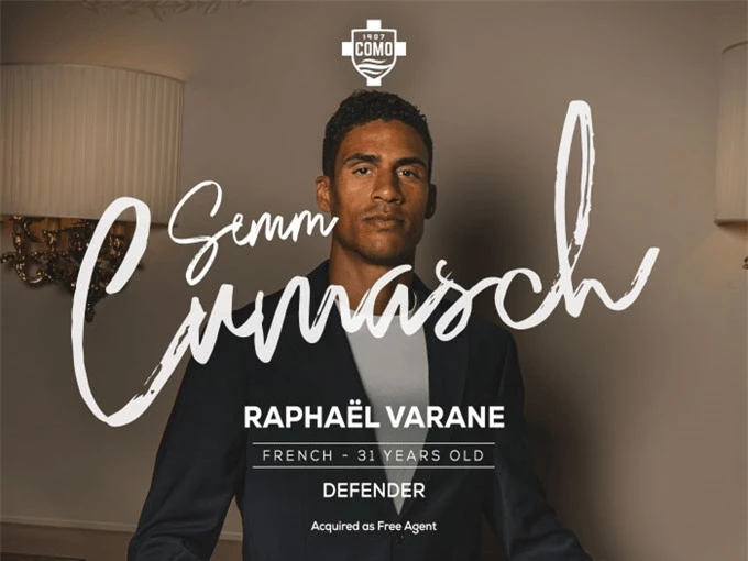 Varane chính thức gia nhập Como