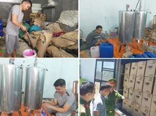 Bắt quả tang 2 cơ sở sản xuất nước giặt giả thương hiệu OMO