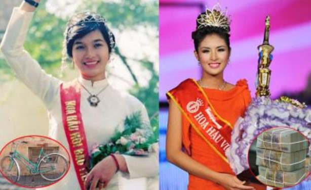 Phần thưởng ít ai biết dành cho các Hoa hậu Việt Nam: Người được nửa tỷ đồng tiền mặt; Người nhận xe đạp mifa sau bị mất trộm