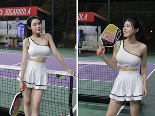 Hội WAGs Việt chơi Pickleball: Vợ Bùi Tiến Dũng gây sốt khi mặc váy cưới “phẩy vợt”, bạn gái Văn Thanh lên đồ nóng bỏng