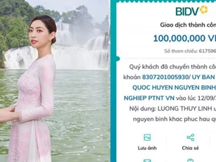 Hoa hậu Lương Thuỳ Linh: “Tim tôi như thắt lại khi nhìn hình ảnh quê hương chìm trong lũ dữ”