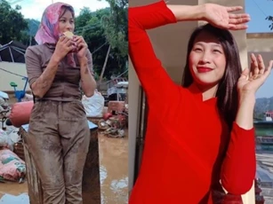 Khoảnh khắc gây bão mạng: Nhan sắc giản dị của cô giáo người đầy bùn đất ăn mì tôm và vẻ đẹp kiên cường gây xúc động